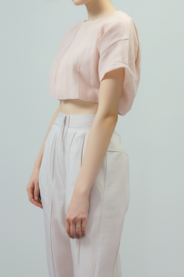 Austin Cropped Linnen Blouse