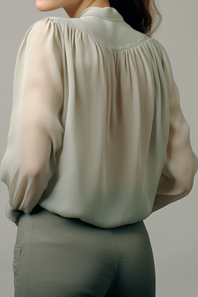 Azalea Chiffon Blouse met Knoopjes