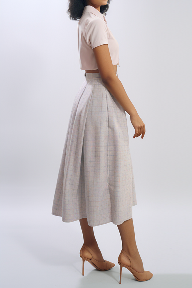 Calla Plaid Katoenen Midi Rok
