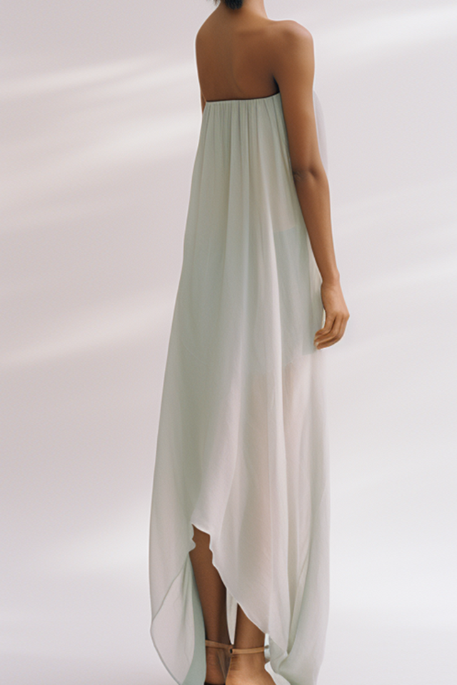 Ivy Off Shoulder Chiffon Maxi-jurk