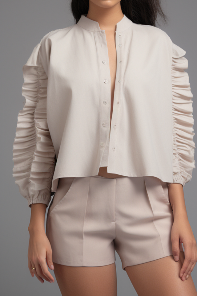 Ixia top met ruchesmouwen en shorts co-ord