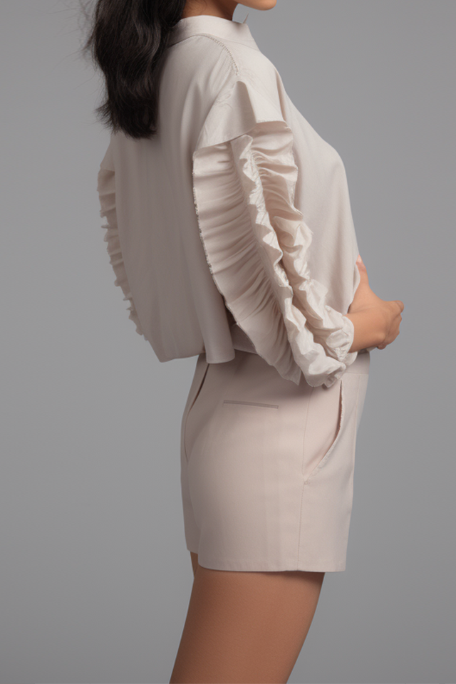 Ixia top met ruchesmouwen en shorts co-ord
