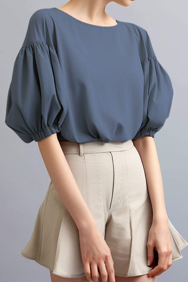 Julia Volume Mouw Katoenen Blouse