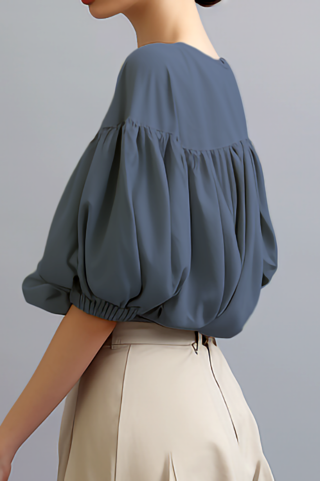 Julia Volume Mouw Katoenen Blouse