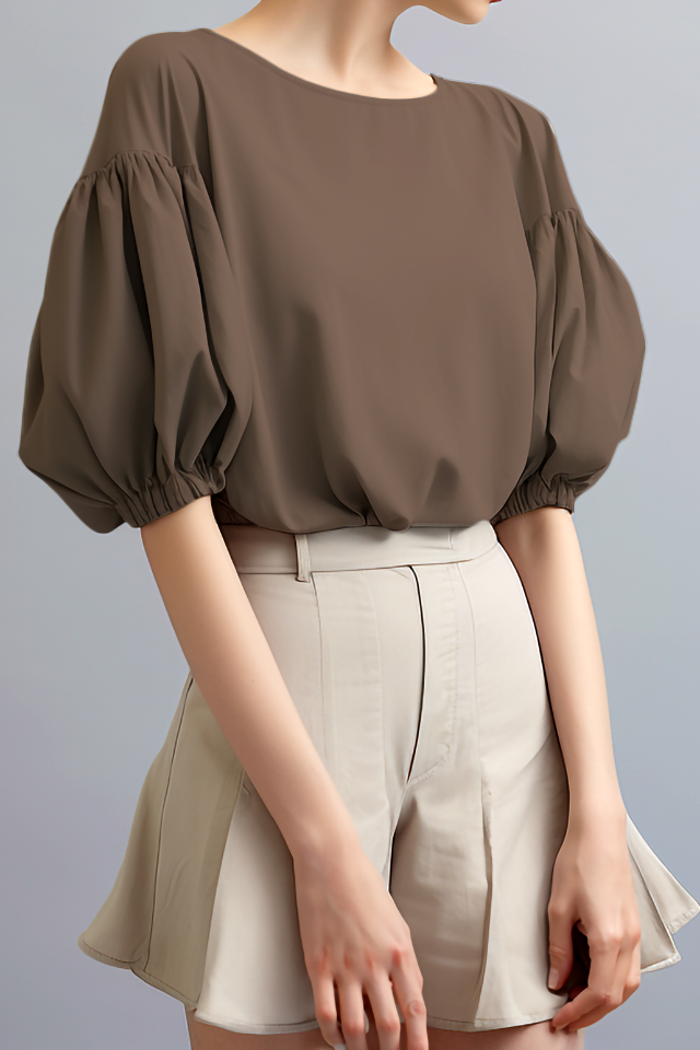 Julia Volume Mouw Katoenen Blouse