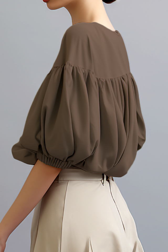Julia Volume Mouw Katoenen Blouse