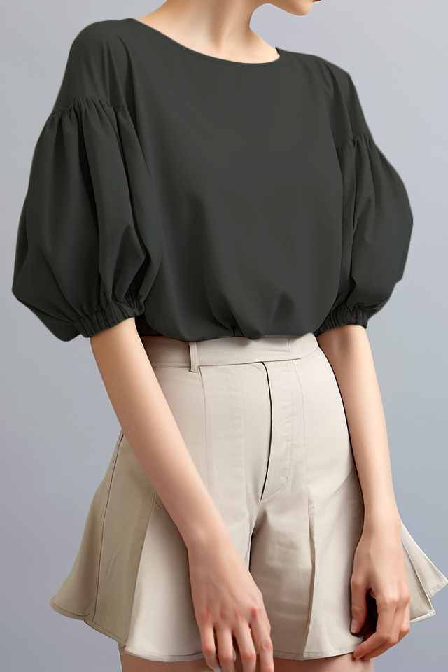 Julia Volume Mouw Katoenen Blouse