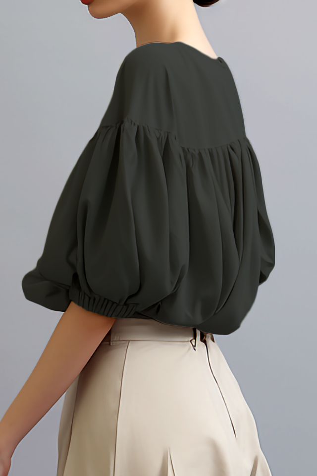 Julia Volume Mouw Katoenen Blouse