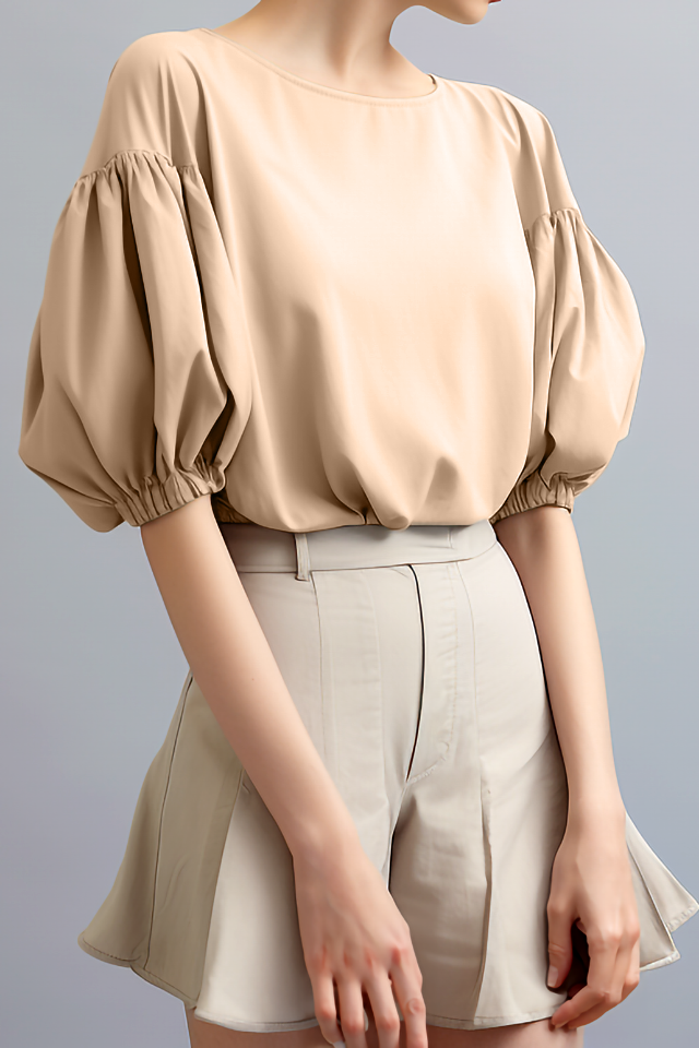 Julia Volume Mouw Katoenen Blouse
