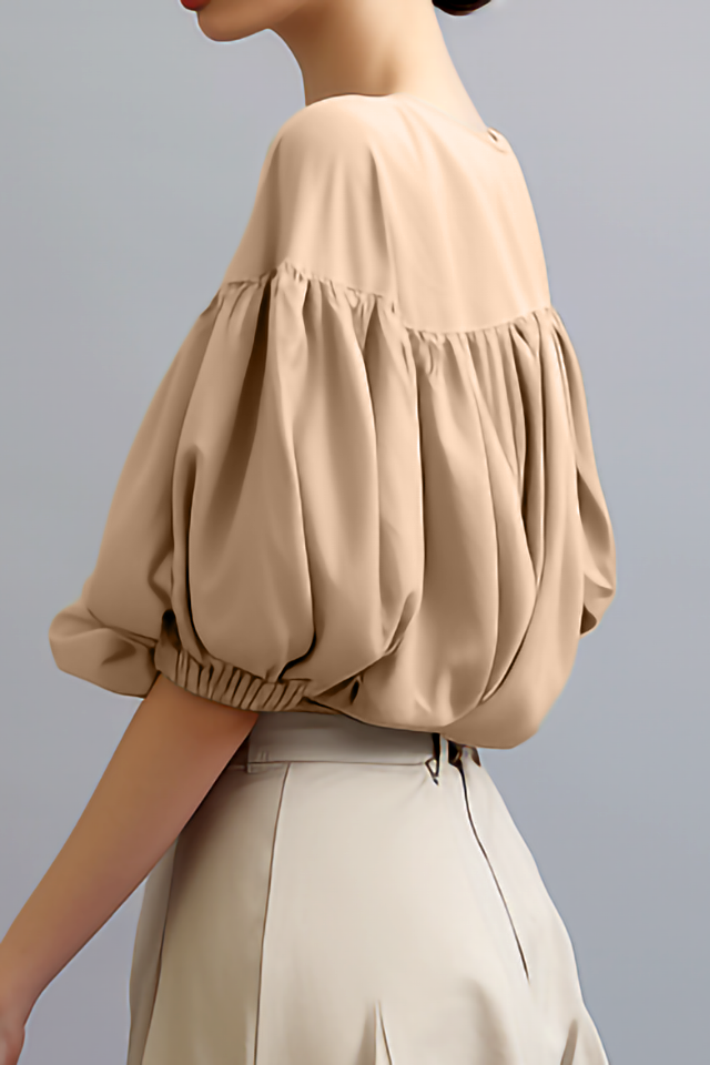Julia Volume Mouw Katoenen Blouse