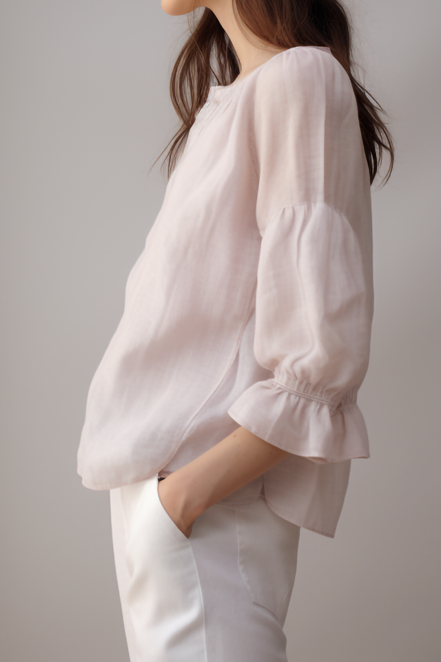 Lily Splitkraag Linnen Blouse