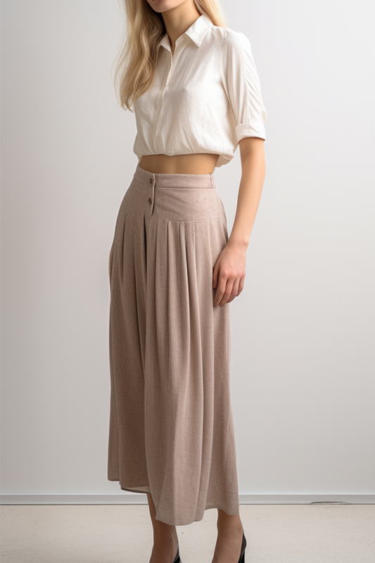 Ren 3-knoops tweed midi-rok