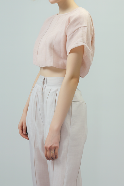 Austin Cropped Linnen Blouse
