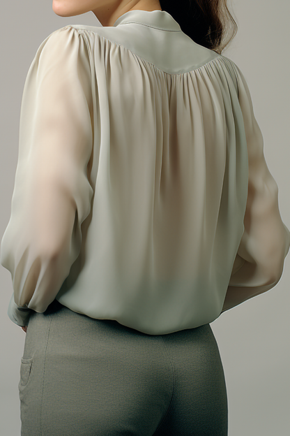 Azalea Chiffon Blouse met Knoopjes
