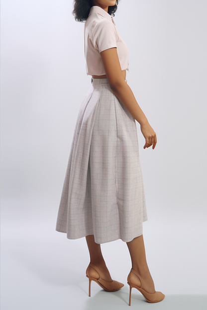 Calla Plaid Katoenen Midi Rok