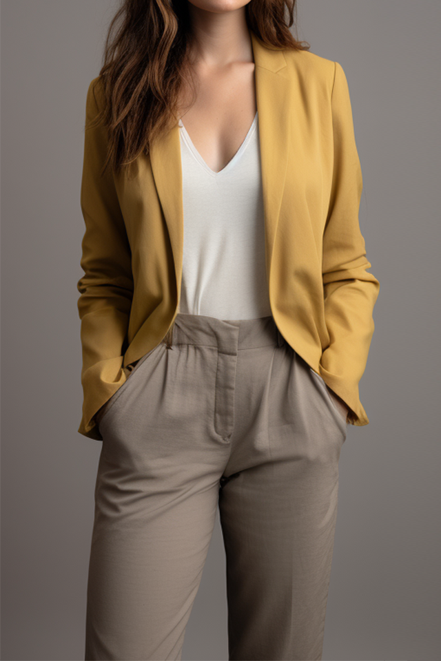 Gember katoenen blazer