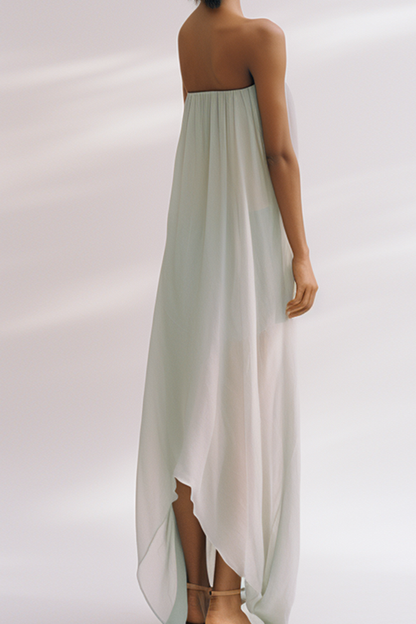 Ivy Off Shoulder Chiffon Maxi-jurk