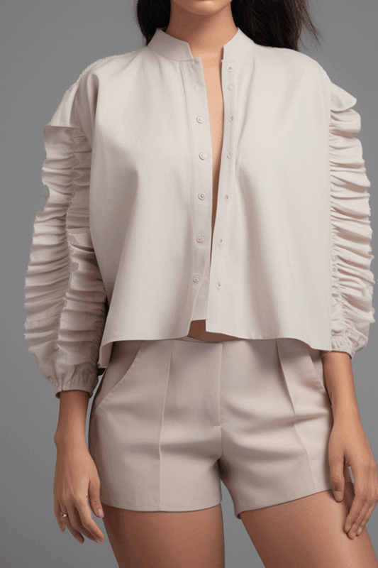 Ixia top met ruchesmouwen en shorts co-ord