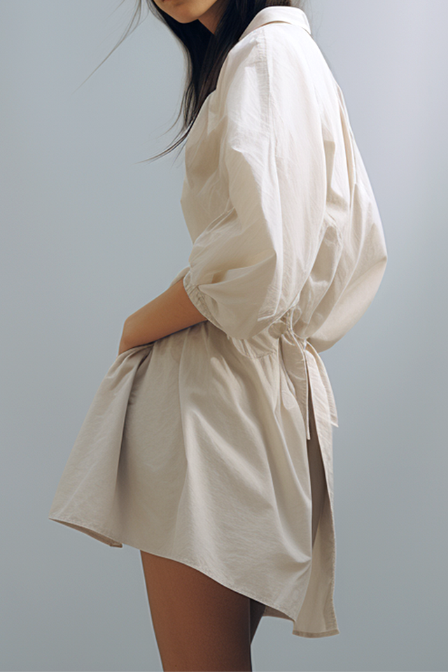 Jasmine katoenen mini-shirtjurk