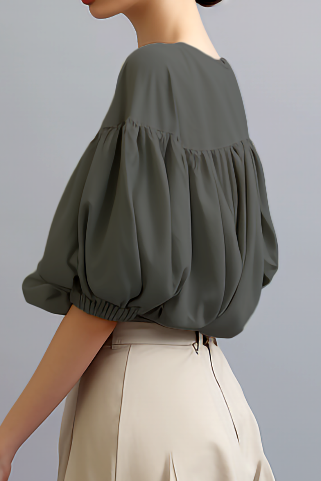 Julia Volume Mouw Katoenen Blouse