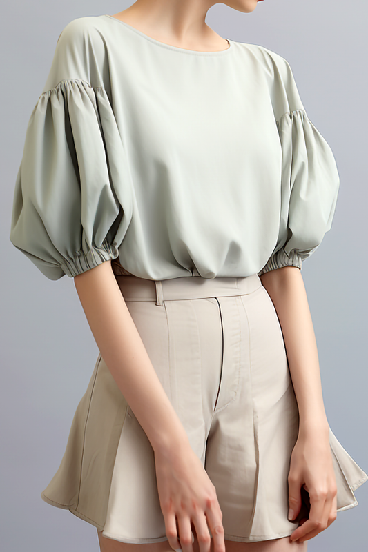 Julia Volume Mouw Katoenen Blouse