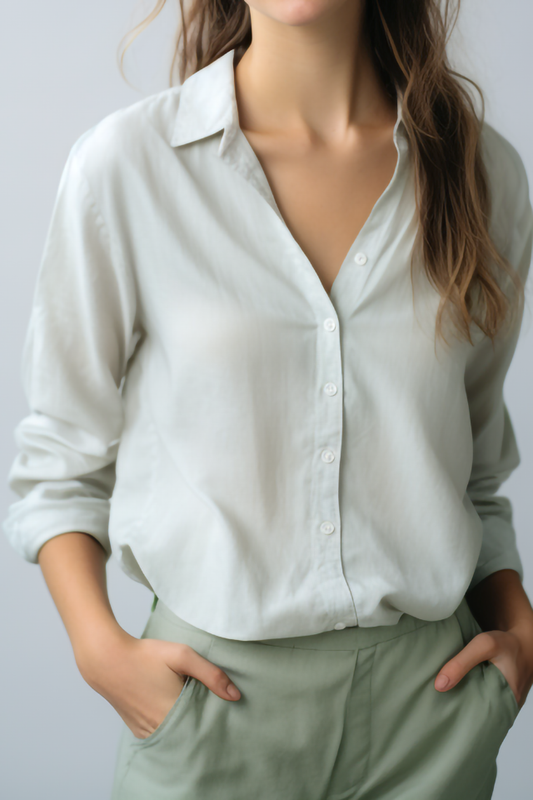 Katy Spread Collar Katoenen Blouse
