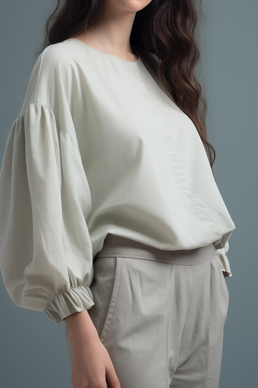 Laurel Volume Mouw Katoenen Blouse
