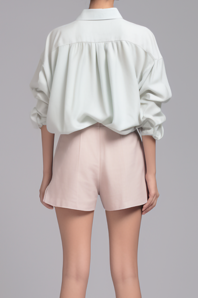 Katoenen blouse met klaprooskraag