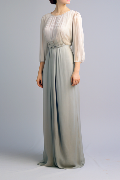 Silene zijden maxi-jurk