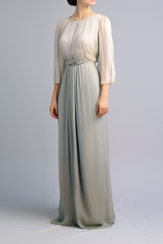 Silene zijden maxi-jurk